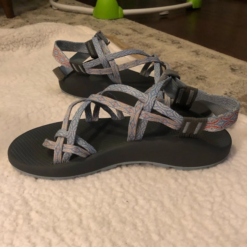 Womens CHACO ZX2 Classic Lt Blue/ Gray Strappy Waterproof Sport Sandal Size 10 - Picture 2 of 11